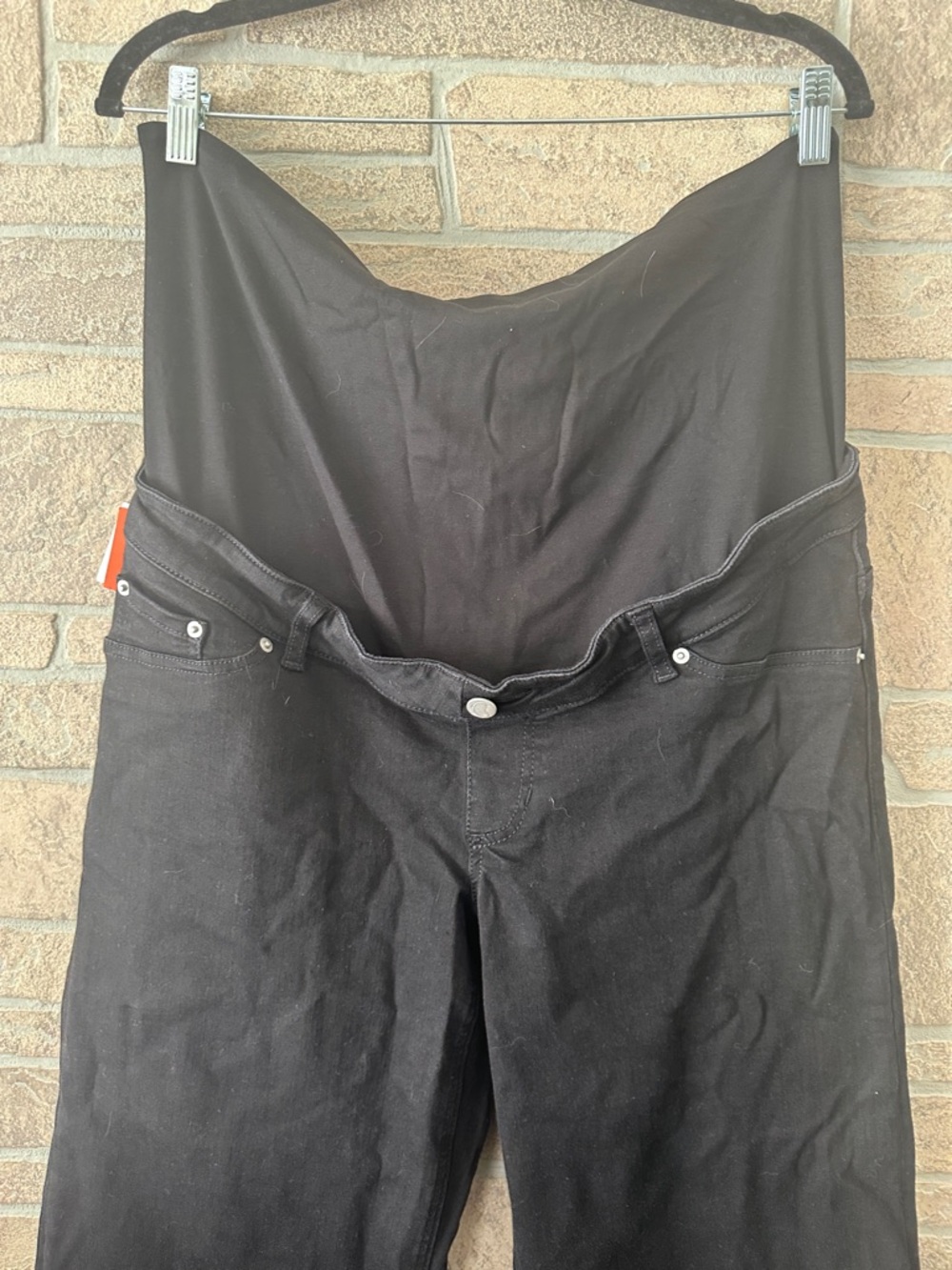 NWT Ilouity maternity jeans- fit 03 wide leg in Pitch black- size 44/34 US 12 - Picture 5 of 9
